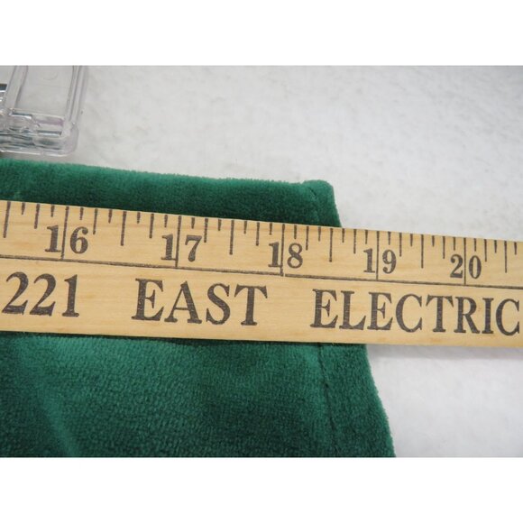 Quacker Factory Pants Womens Large Green Velour Pull On Straight Leg Pockets - Picture 6 of 8